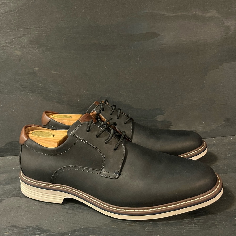 Florsheim Norwalk Mens Size 10.5 Leather Shoes Plain Toe Oxford Black Comfortech